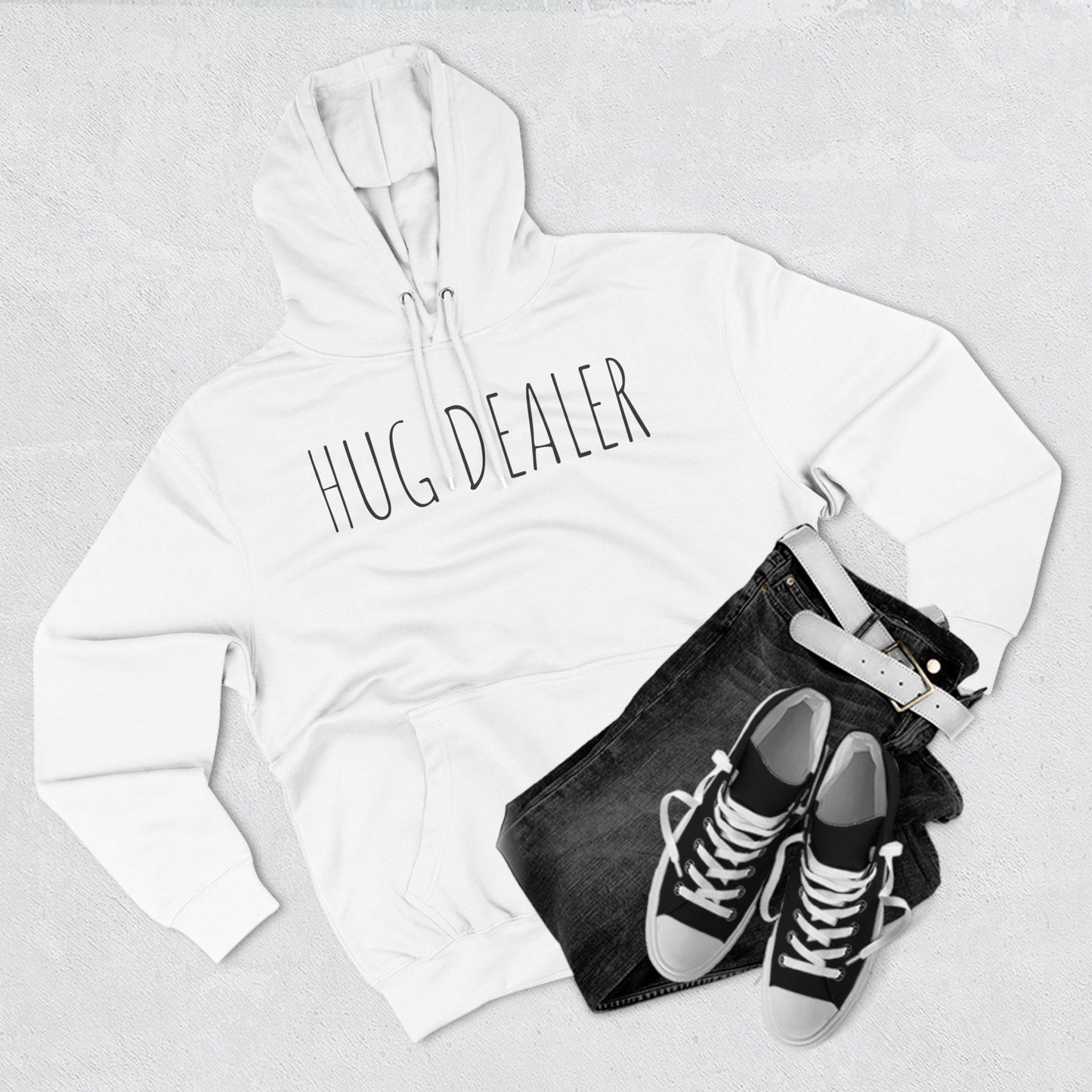 HUG DEALER Three-Panel Fleece Hoodie