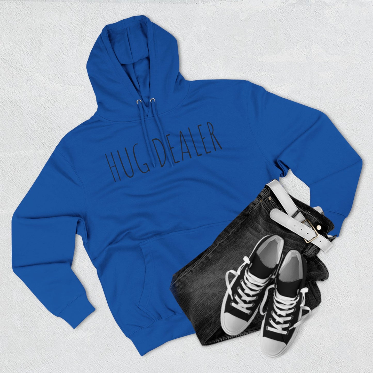 HUG DEALER Three-Panel Fleece Hoodie