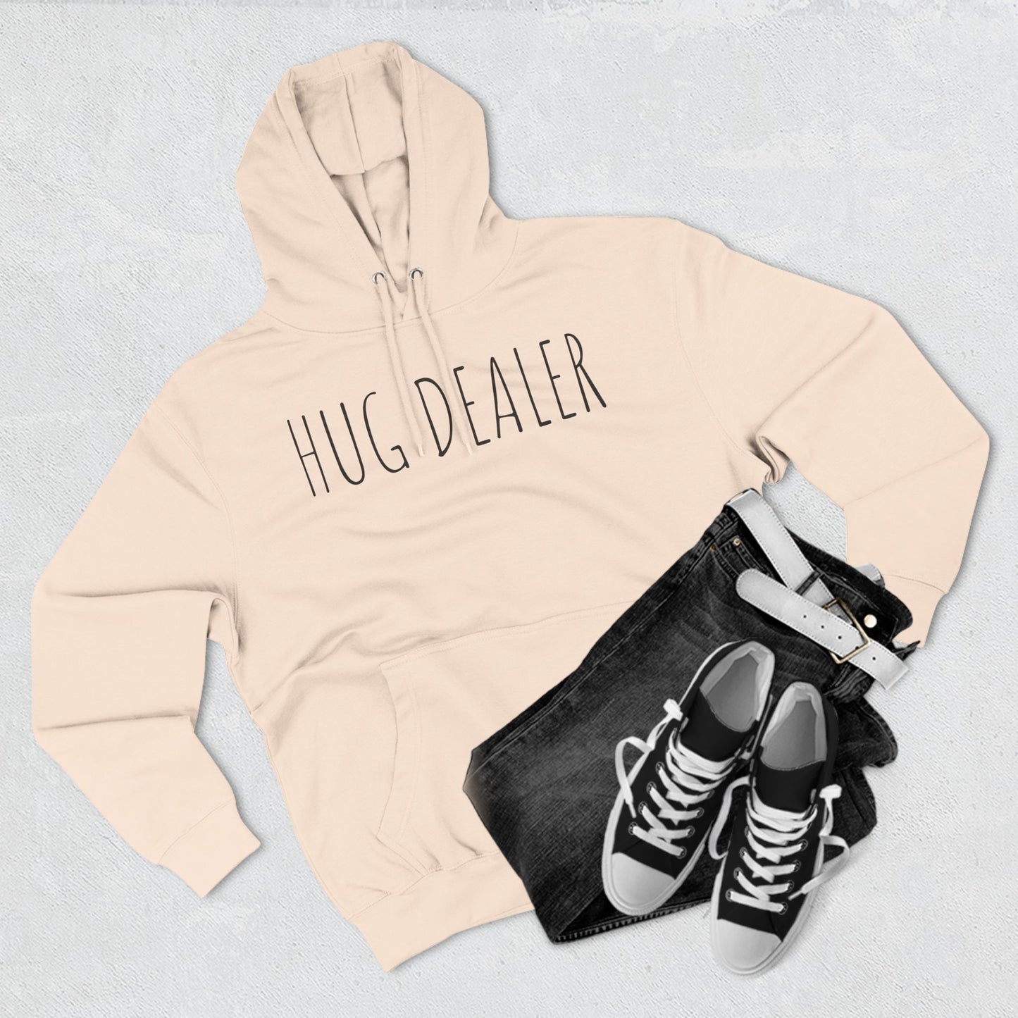 HUG DEALER Three-Panel Fleece Hoodie